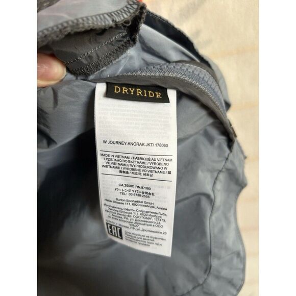 Burton Mens Red Gray Color block Dryride Windbreaker Anorak Nylon Jacket M - Picture 6 of 14